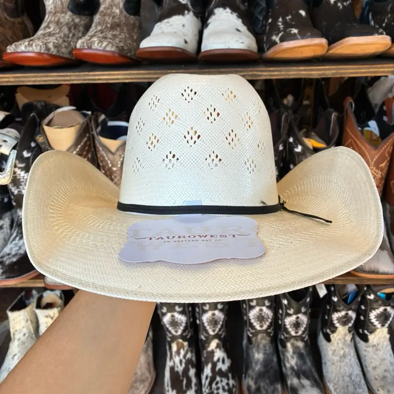 Minnick Men's Cowboy Straw Hat - Classic Design, Lightweight & Breathable, 4 1/4 Brim Size, Versatile for Multiple Occasions, 500x Quality, Straw Material for Comfort