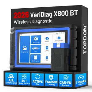 TOPDON VeriDiag X800 BT OBD2 Scanner, Bidirectional Scan Tool, Wireless Automotive Diagnostic Tool with 34+ Reset Services, Car Code Reader Upgraded Version of AD800 BT/AD800 BT 2, 2 Years Free Update