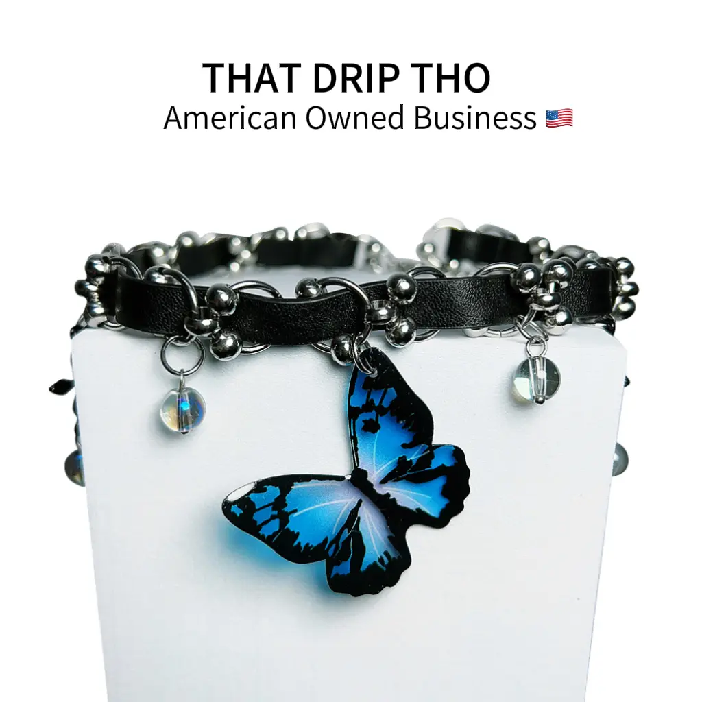 Fashionable Butterfly Leather Choker Necklace for Daily Wear, Handmade Leather Collar, Adjustable Pin Buckle, Comfortable and Stylish, Party Matching, Special Occasions Slip Chain Bow Pendant Necklace for Subs