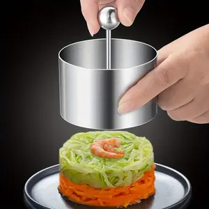 Professional Stainless Steel Mold Ring Set with Presser, Perfect for Cake, Sushi, Onigiri, and Desserts, High-Quality Kitchen Tools
