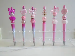 Pink Christmas Beaded Pens