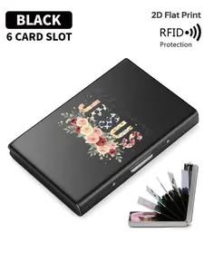 Unisex Rfid-Protected Metal Card Holder, Side-Opening Design, Ultra-Thin Matte Finish, Secure & Stylish, All-Season Accessory