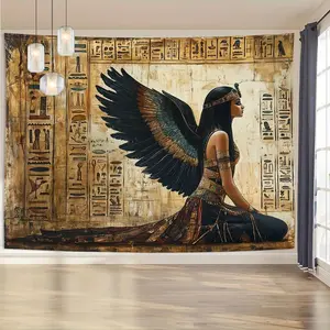 Vintage Egyptian Goddess Tapestry Mural Living Room Decorative Fade-Proof Wall Art Scandinavian Ins Study Bedroom