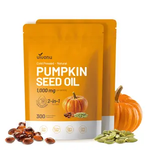 VivoNu Natural pumpkin seed oil and saw palmetto softgel 1000mg high content plant esters 300 capsules SummerVibes
