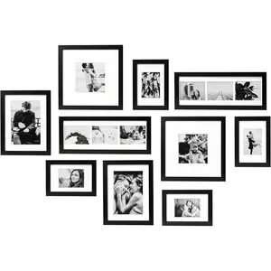 Gallery Wall Frame Set, Family Picture Frames Assorted Size Collage Wall Decor, Compatible14 Pics Photo with Mat for Living Room Staircase and Home Decoration (Small)