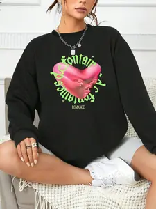 Fontaines Dc Fashion Vintage Round Neck Pullover, Casual Long Sleeve Sweatshirt, Fall & Winter Kint Fabric, Fitted Style