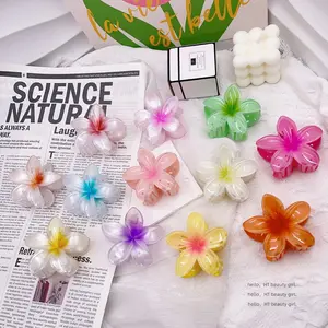 12-Pieces  Hawaiian Flower Hair Clip for Women Big Flower Glossy Hair Clips  Stong Hold Non-slip Cute Claw Clipsfor Thick Thin Hair Candy Colors Hair Clamps Hair Accessories for Women Girls