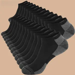 Men's 10pack Spring-Autumn Short Socks Sweat Absorbing Breathable Summer Boat Shoes Anklesock for Comfort