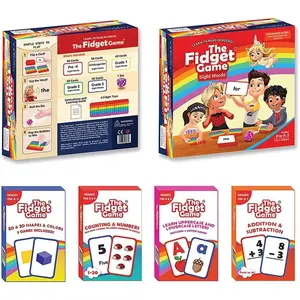 THE FIDGET GAME Kindergarten Learning Bundle - Flashcards and Pop Fidget Toys for Kids Pre-K to Grade 3 - Learning Activities and Games for High-Frequency Dolch Sight Words - Includes Mats and Dice