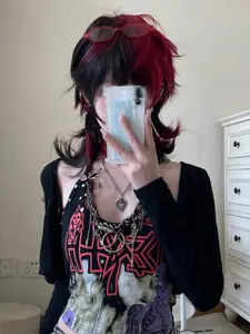 alicegarden 1 Piece Synthetic Heat-Resistant, With Bangs , In Multi Color Wigs , 16 Inches Long, Made From Fiber, Stylish Wigs, Natural And Realistic False Hair(Excluding Accessories)