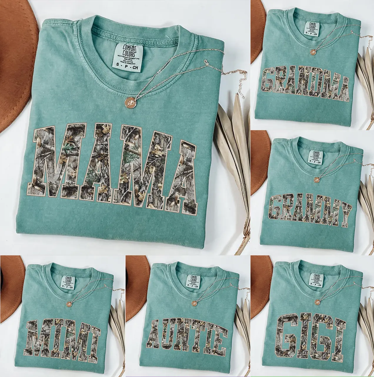 Comfort Colors Custom Mama LightGreen T-Shirt | Personalized Family Gift |Hunting Mama T-Shirt, Camo Mama Shirt, Mother's Day Gift, Camouflage Mama T-Shirt, Varsity Mama Shirt, Retro Mam Shirt