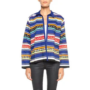 1960S Blue Cotton Seminole Indian Native American Bright Patchwork Jacket