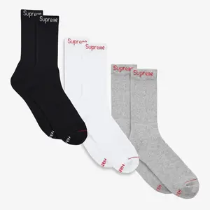 Supreme x Hanes Cushion Crew Socks (1 Single Pair of Socks)