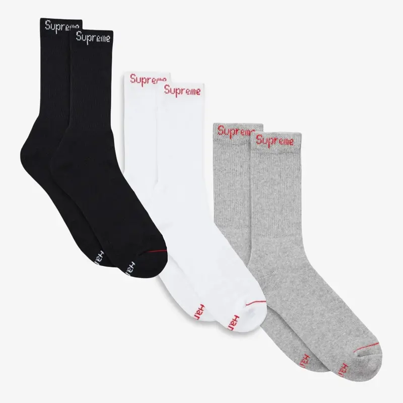 Supreme x Hanes Cushion Crew Socks