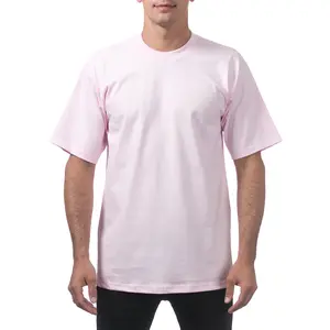 Pro Club Men's Heavyweight Short Sleeve Crew Neck T-Shirt - Pink - Large