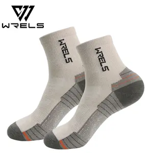 Wrels Men Women Athletic Running Socks, Moisture-Wicking Quick-Dry Crew Socks for Outdoor Hiking Cycling Camping Sports Activities
