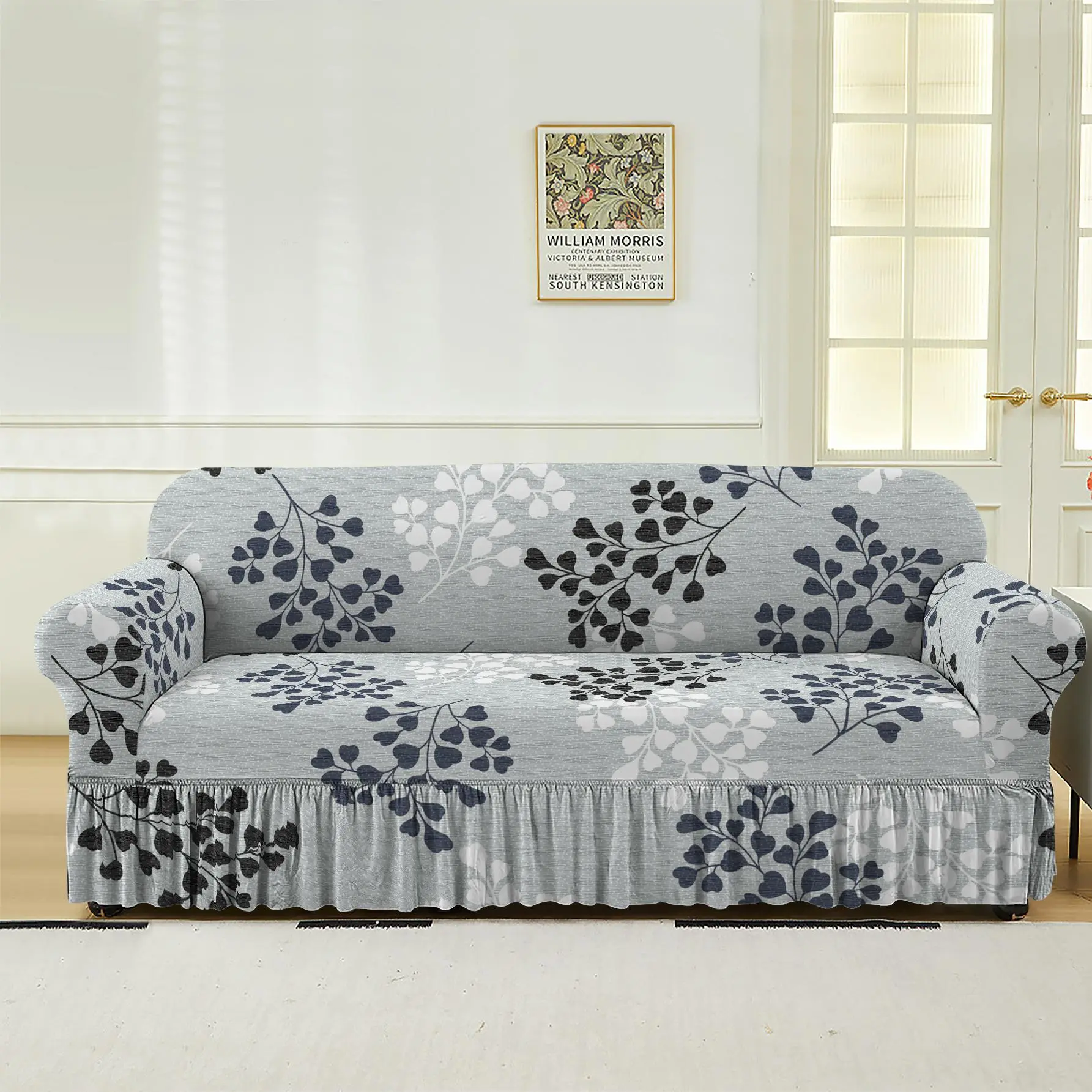 Floral Print Sofa Cover, 1 Count Sofa Slipcover, Dustproof Sofa Protector, Dustproof Couch Protector, Girly Apartment Decor, Sofa Protector for Home Living Room, Home Decor