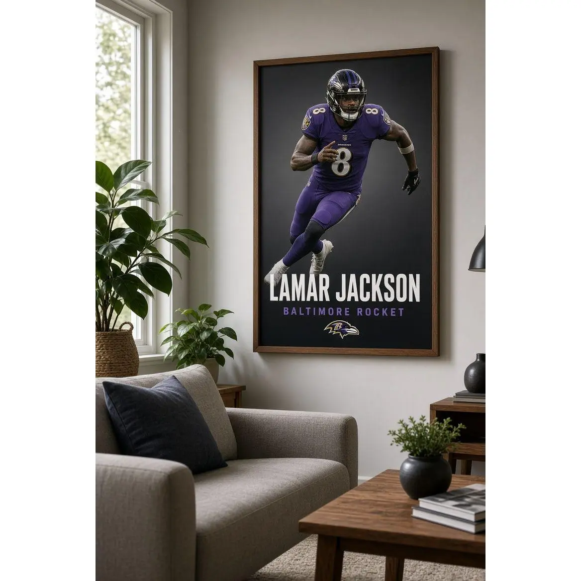 Lamar Jackson Poster, NFL Wall Print, Football Poster , NFL Poster Print, Sports Decor, Baltimore Ravens Poster, NFL Football Gift