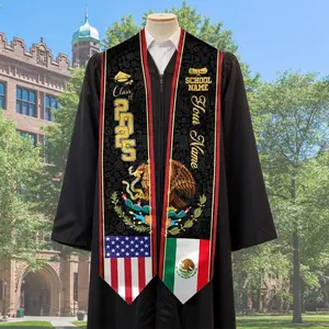 Custom Mexican Graduation Sash, Guadalupe Stole, Mexican American Flag Graduation Sash, Guadalupe Sash, Mexico Graduation Sash,Hispanic Sash