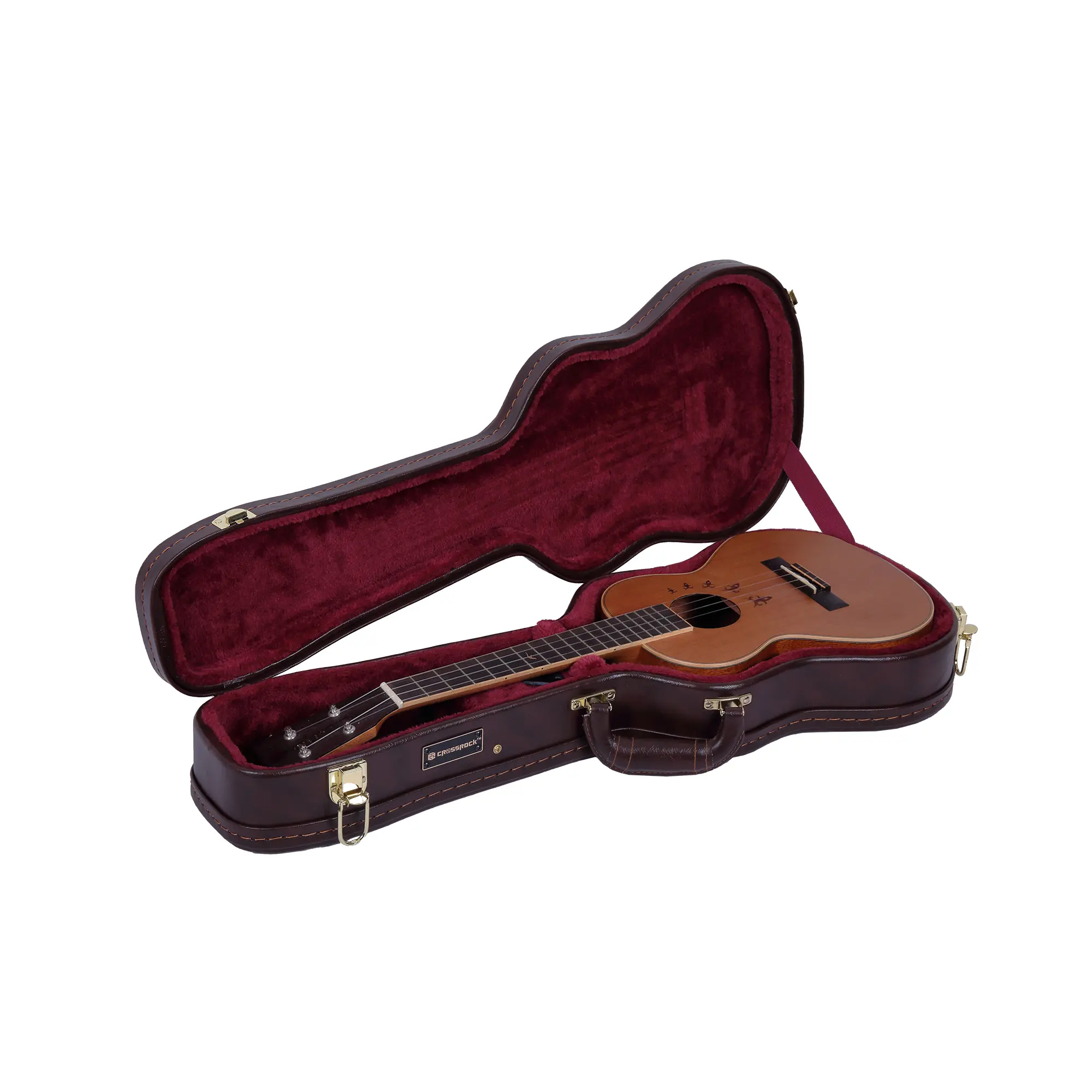 Crossrock Hardshell Wood Tenor Ukulele Case, Vintage