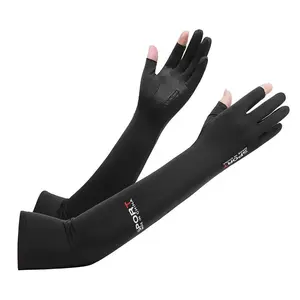 Unisex Anti-UV Cooling Arm Sleeves with Half-Finger Gloves, Summer Sunscreen Sweat-Absorbing Arm Guards with Non-Slip Palm (1 Pair)