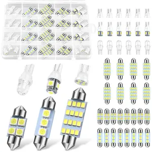 42 Pcs Car LED Lights Kit, Auto Interior Bulbs Set, 6000K 12V T10 For Accessory, Brake, License Plate, Map, Parking Lights