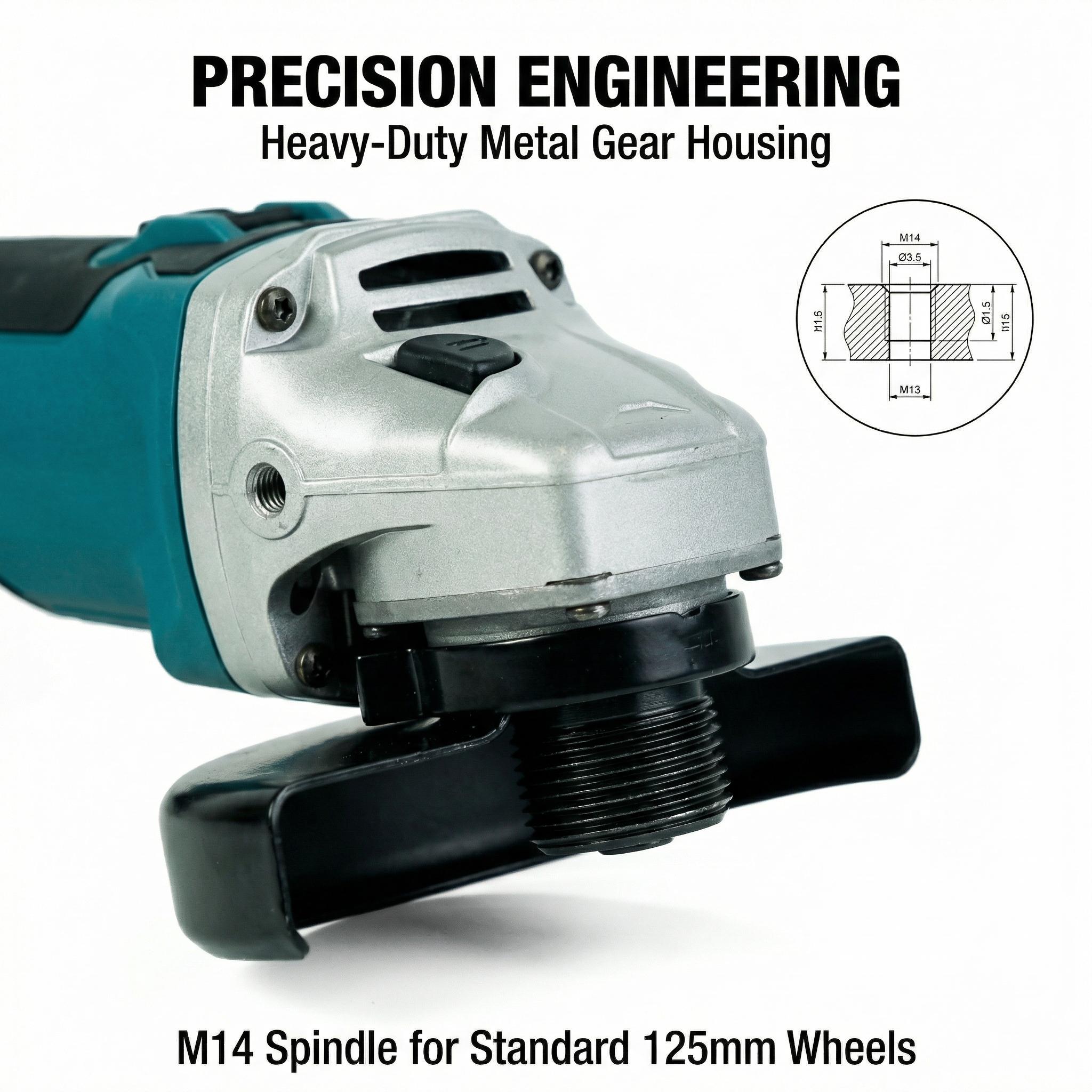 Makita DGA404 18V Cordless Angle Grinder with 125mm Wheel for Cutting and Grinding Tasks