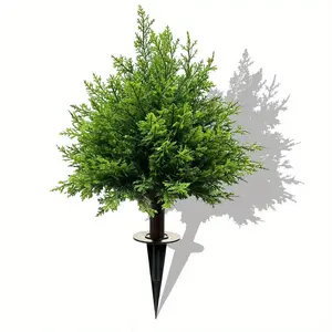 Realistic Greenery Ground Stake Tree Planter, Artificial Pine Cedar Stake, Garden Decorative Item, Yard Lawn Decoration, Cemetery Stake