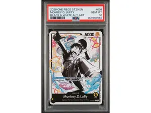 2026 One Piece Starter Deck St29 Egghead Black and White Alternate Art Monkey D. Luffy # ST29001 PSA 10