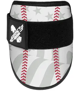 Baseball Elbow Guard with Adjustable Strap (White Baseball Flag)