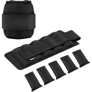 1 Pair Adjustable Ankle Weights, 2 4 6 8 10 lb Modularized  Weight Straps for Women Men, Weighted Ankle Weight Set with Removable Sandbags, 1-5 lb per Ankle Strap for Gym Yoga Jogging Walking