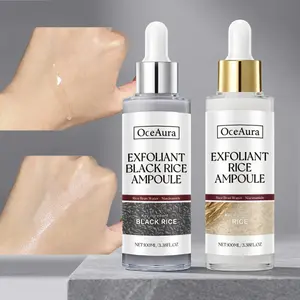 Rice Refining Ampoule Serum Duo | Black Rice & White Rice to Gently Exfoliate, Brighten, and Refine Pores (2 bottles, 100ml each)