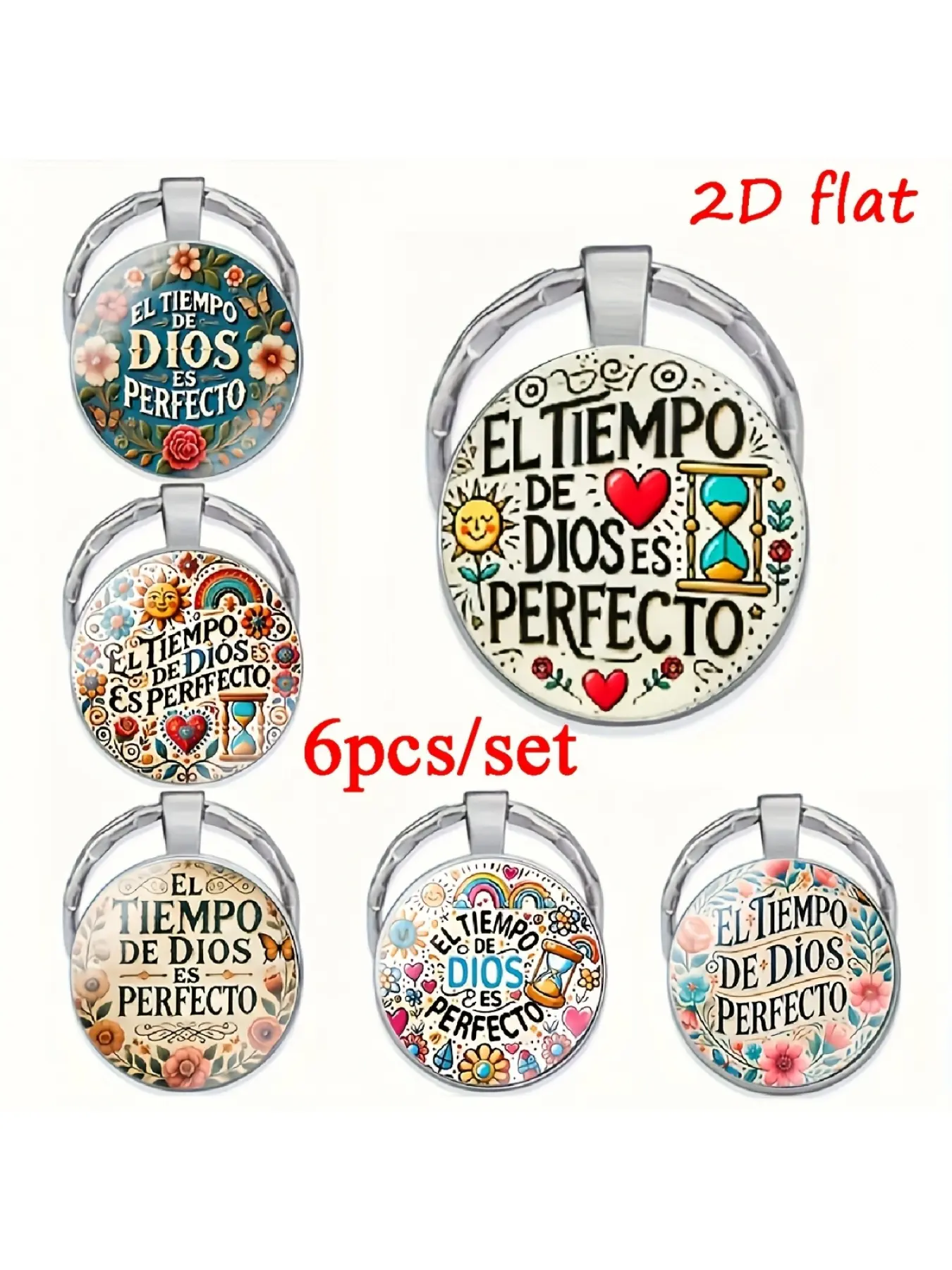 6pcs Hourglass Timer Pattern Time Gem Keychain, a Perfect Gift for Friends And Family