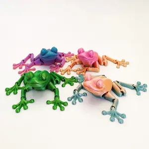 Random Color 3-Pack 3D Printed Frog Figurines, Cute Collectible Figurines, Aquarium Decorations, Holiday Party Scene Props, Desktop Car Models, Creative Gift Ideas