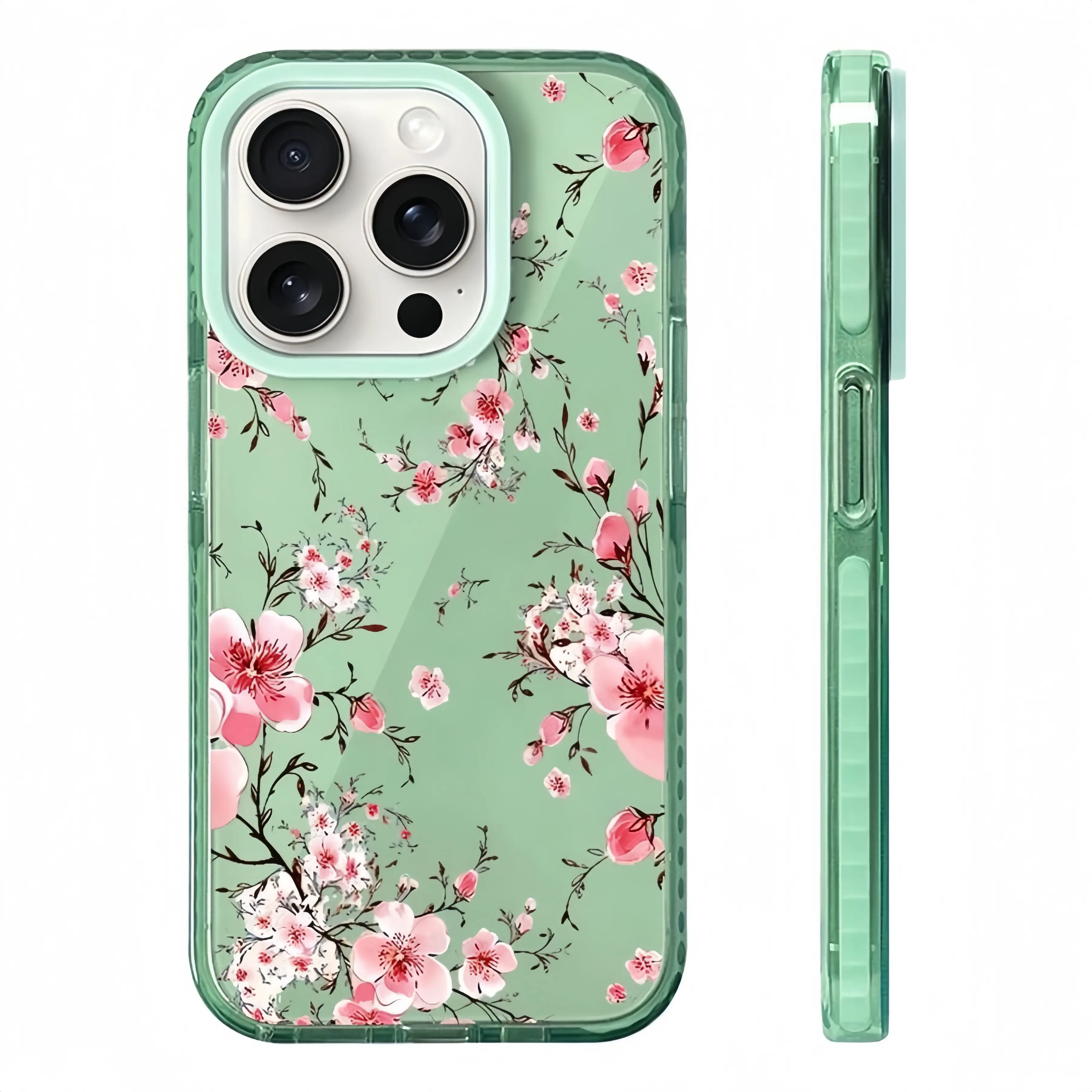 Watercolor Pink Cherry Blossom TPU Smartphone Cover - Stylish Shockproof Handheld Device Protection Casing for iPhone 17,16,15,14,13,12,11 Pro Max & Samsung Galaxy S25,S24,S23,S22,S21, Gift for Cherry Blossom Lovers