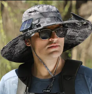 USB & Solar Powered Summer Sun Hat with Dual Fans – Wide Brim Outdoor Hat for Men & Women, Hiking & Fishing