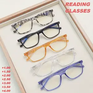 5 Pack Reading Glasses Anti Blue Light Spring Hinge Flexible Lightweight Unisex Anti Eyestrain Computer Readers Mix Color Eyeglasses High Quality