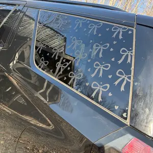 Bows and Hearts Car Window Decal - Decorative Stickers for Vehicle Personalization - Perfect for Adding a Touch of Style to Your Car