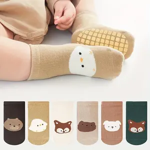 6/12/24 Pairs Baby Non Slip Socks, Cute Animal Anti Skid Socks for Toddlers Kids, Soft Warm Grip Socks for Boys Girls