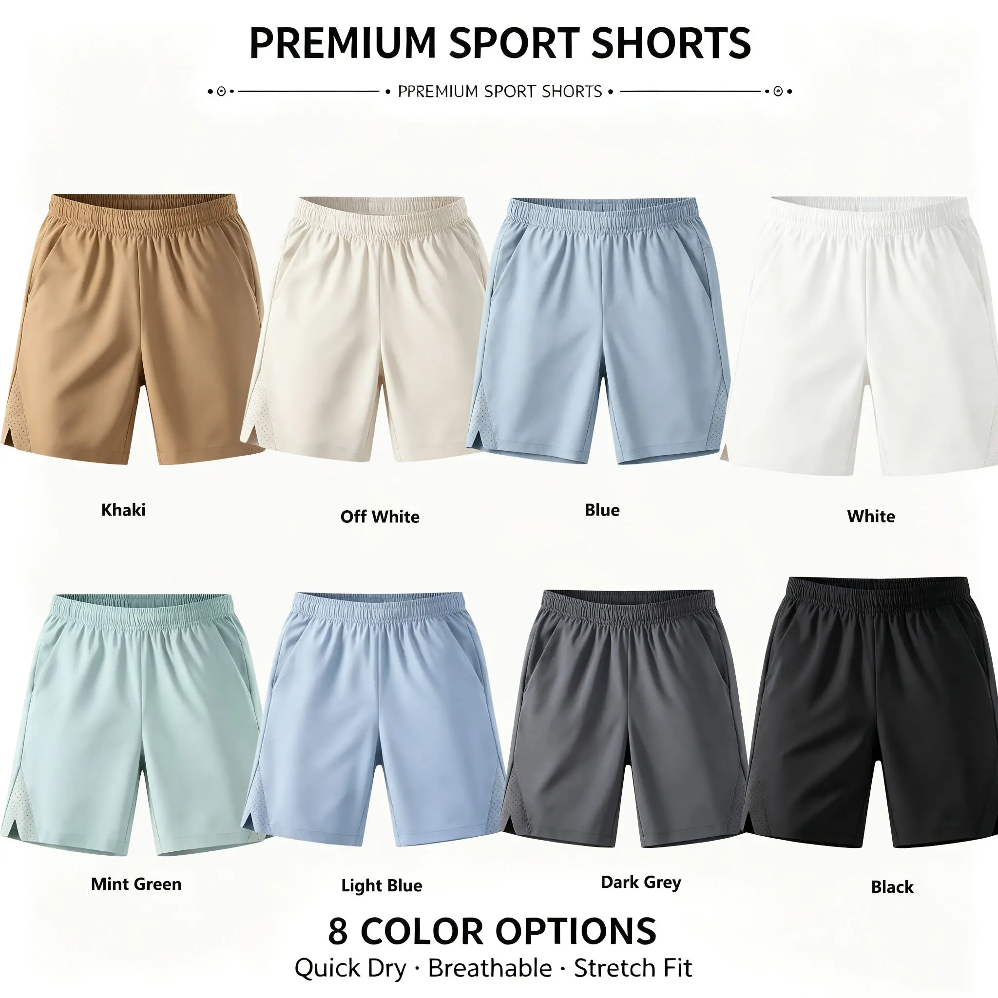 Premium Sport Shorts – Random 3/5-Pack, Quick-Dry Breathable Stretch Fit, Multiple Color Assortment for Gym, Running & Casual Wear