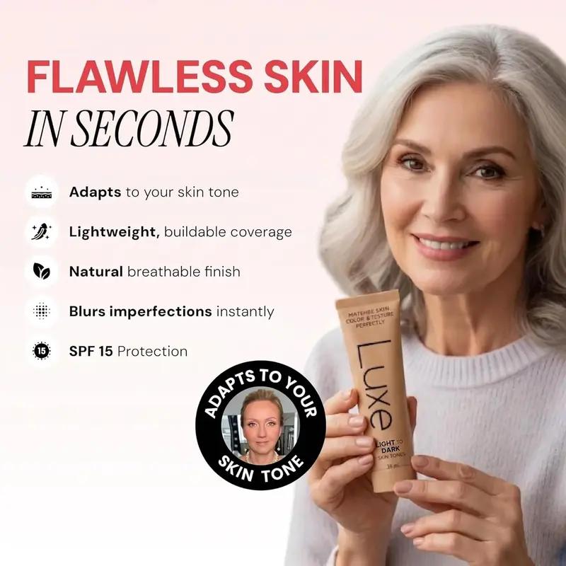 Luxe Color Changing Foundation | Instantly Adapts to Your Skin, Buildable Coverage, 12H Wear, Natural Glow Makeup