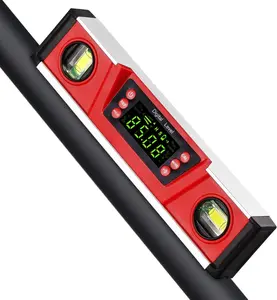 10-Inch Digital Torpedo Level and Protractor IP54 Protected  Bubble Inclinometer, Angle Finder, Gauge w/Large VA Display & V-Groove Base DL135N