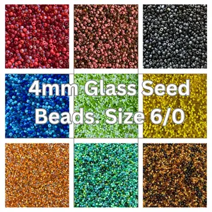 Mixed Colors- 4mm- 6/0 Glass Seed Beads For Jewelry Making,  DIY Waist beads, Bracelet Necklace Earrings
