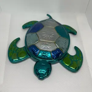 Turtle Wall Decor Hanging - Resin Acrylic Turtle Decor with Colorful Shell, Green Scales & Legs for Home Decoration - Ornaments, Hangable