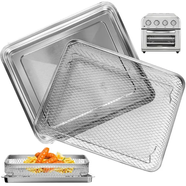 Cuisinart TOA-28 Air Fryer Tray Replacement Non-Stick Mesh Stainless Steel Basket Wire Rack 10.7x9.8 inch Dishwasher Safe for Convection Oven