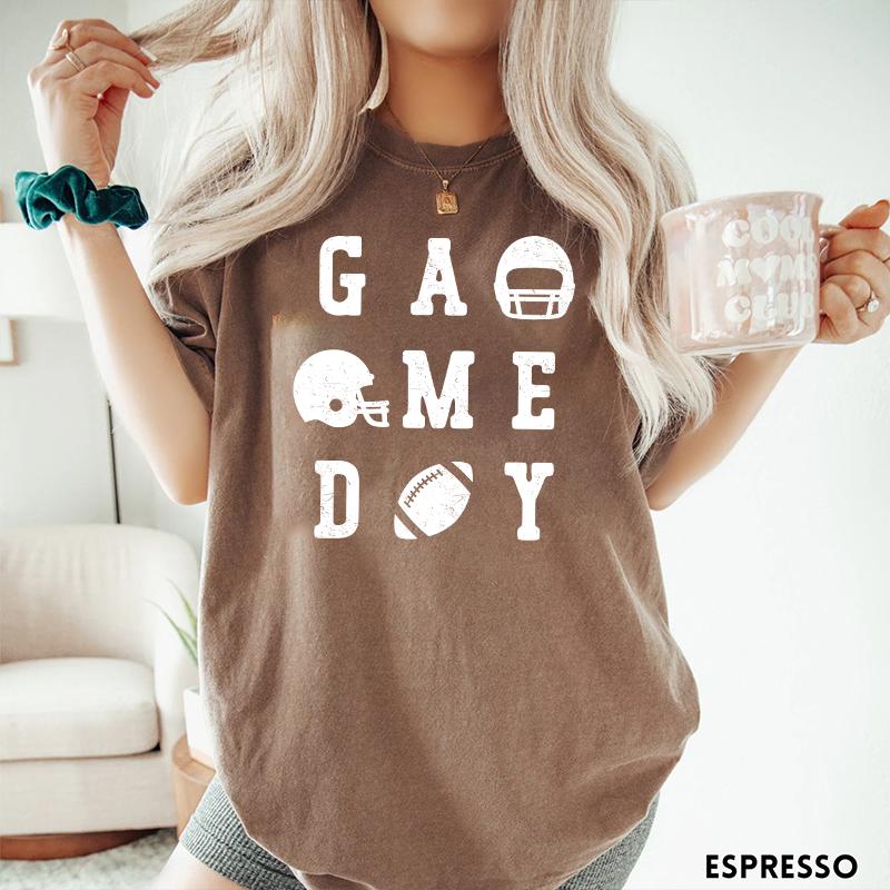 Comfort Colors Game Day Football Shirt, Football Helmet Graphic Tee, Vintage Sports Fan T-Shirt, Tailgate Game Day Tee