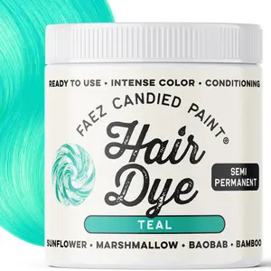 Faez Teal Semi Permanent Hair Dye 237ml - Paraben Free, Phthalate Free, Conditioning, Cream Formula