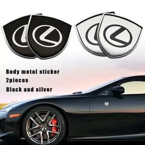 Lexus Metal Shield Car Emblem Sticker, Car Decorative Sticker, Fits Es Gs Ls Rx Nx Ux Lx RC Lc Is, Corrosion Resistant, Lightweight Design, Easy Installation, Car Stickers
