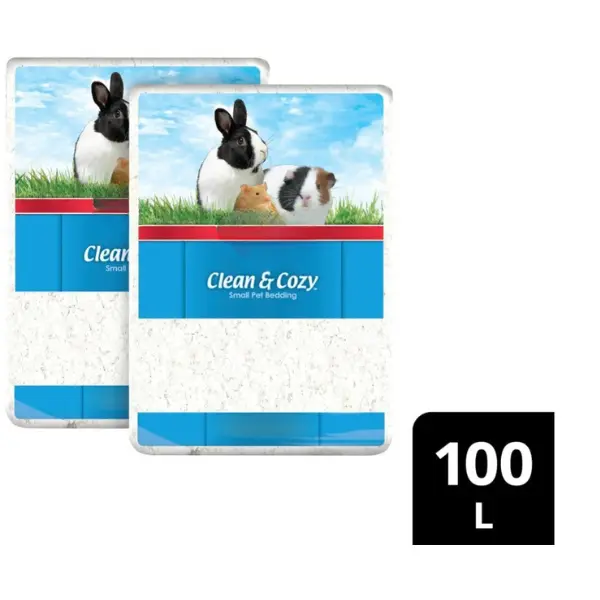 Small Pet Select Unbleached White Paper Bedding, 100L 2-Pack | Soft, Absorbent, Natural, Odor-Control Bedding for Guinea Pigs, Small Pets, Made in USA