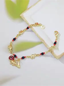 Women's Fashion Elephant & Evil Eye Bracelet, Boho Lucky Bangle, Meaningful Good Luck Gift for Her, Valentine's Day Present